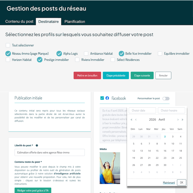 Illustration de l'outil Cockpit d'Ubiflow - Outil de centralisation de la communication sur les réseaux sociaux pour les réseaux automobiles.